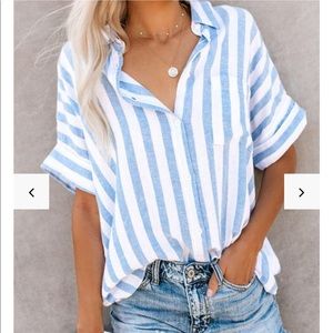 Melissa striped linen blend top